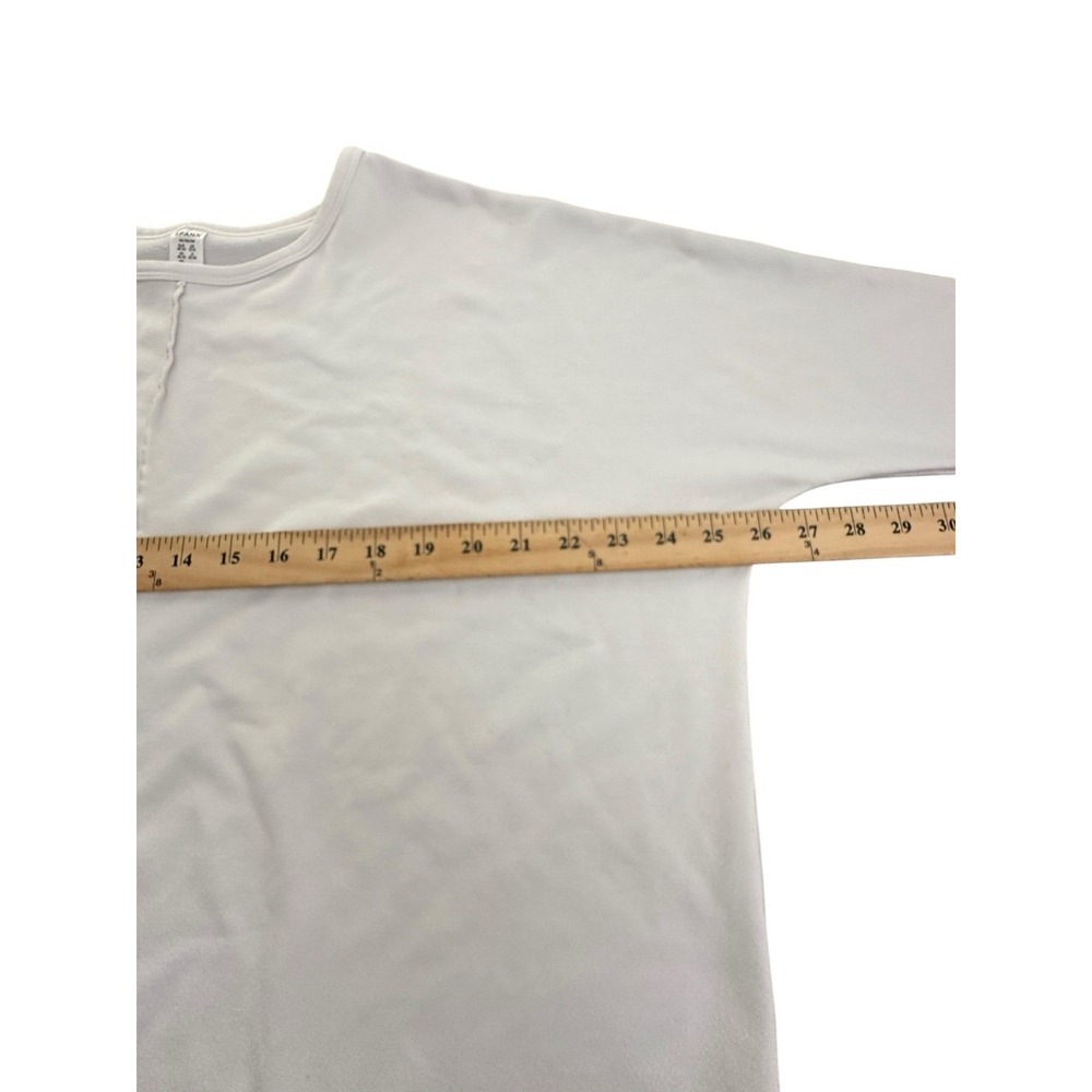 Spanx Sweatshirt Womens Medium White Crew Neck 3/4 Sleeve Gym Inside Out #V3-1 - Picture 6 of 9